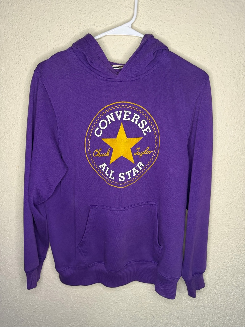 Converse Purple Pullover Hoodie with Yellow Star